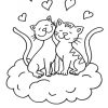 Coloriage À Imprimer : Chats Amoureux pour Jeux De Dessin De Chat