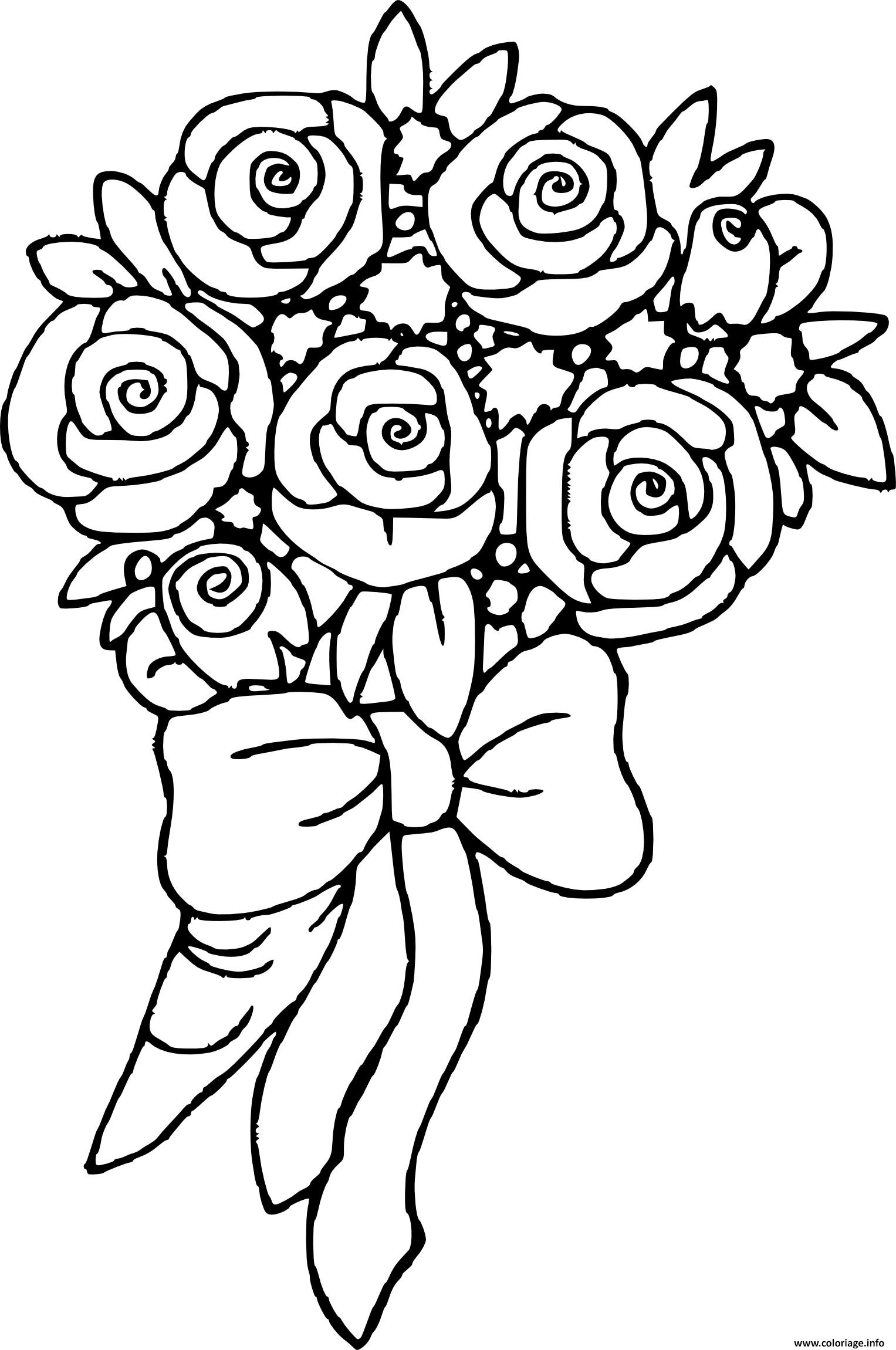 Coloriage Bouquet De Fleurs Rose Dessin Bouquet De Fleurs destiné Fleur Image Dessin