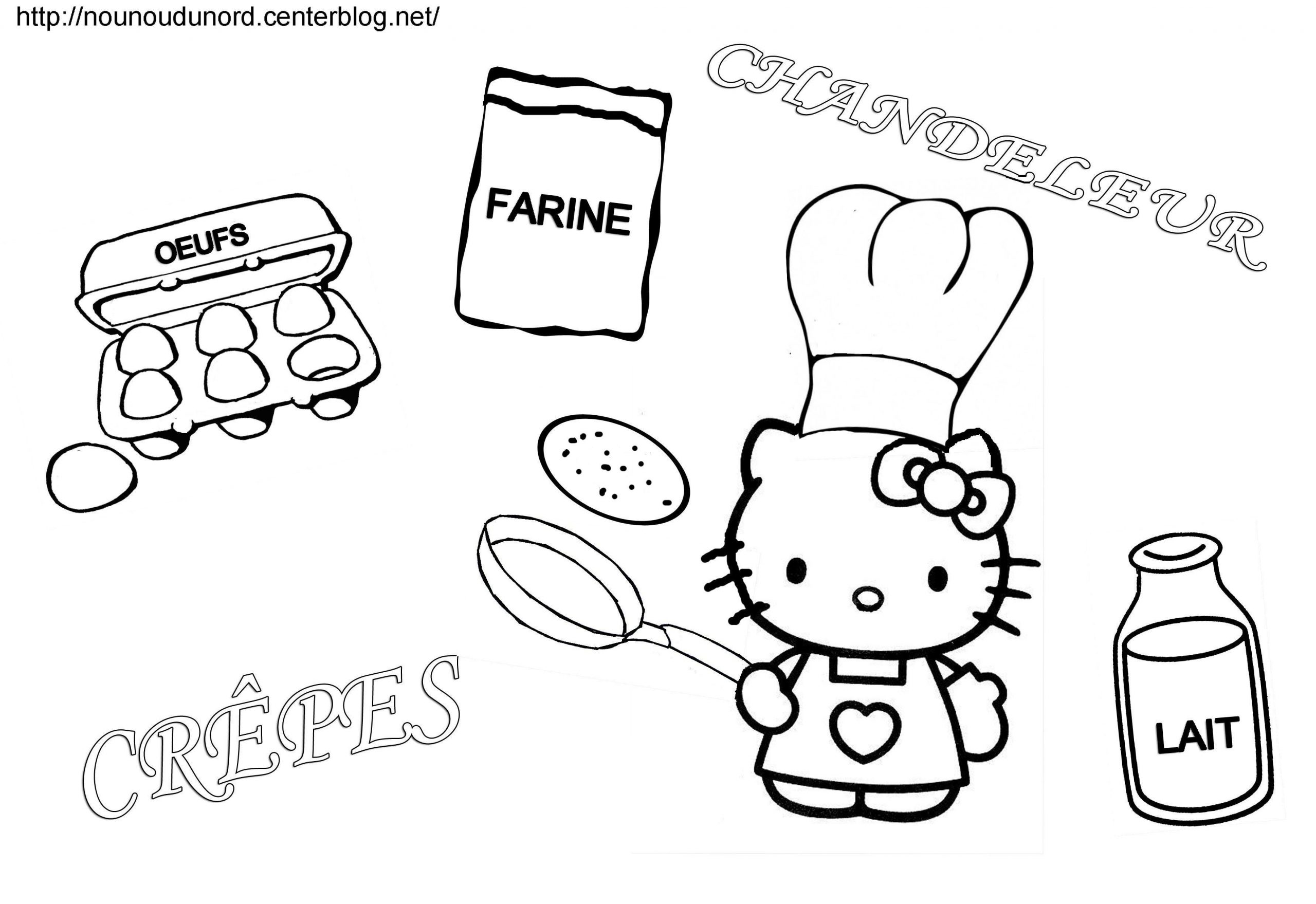 Coloriage Chandeleur Hello Kitty Dessiné Par Nounoudunord avec Dessin Animé De Hello Kitty En Français