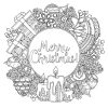 Coloriage Circulaire &quot;Merry Christmas&quot; - Noël - Coloriages pour Couronne À Colorier