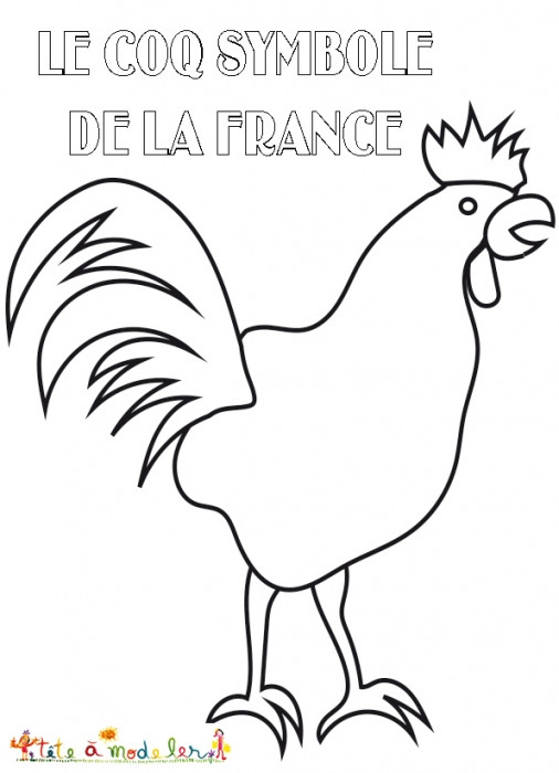 Coloriage Coq Français Pour Enfant Dessin Gratuit À Imprimer concernant Dessiner Un Coq