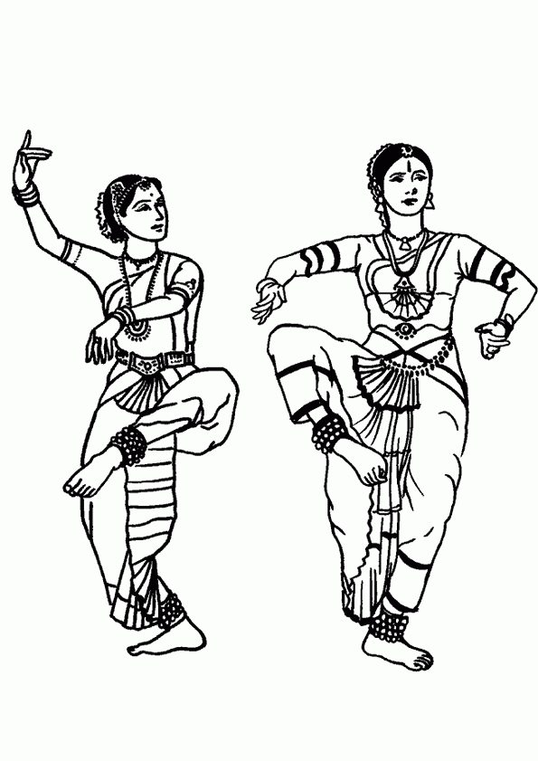 Coloriage Danse De L'Inde pour Dessin De Danseuse A Imprimer