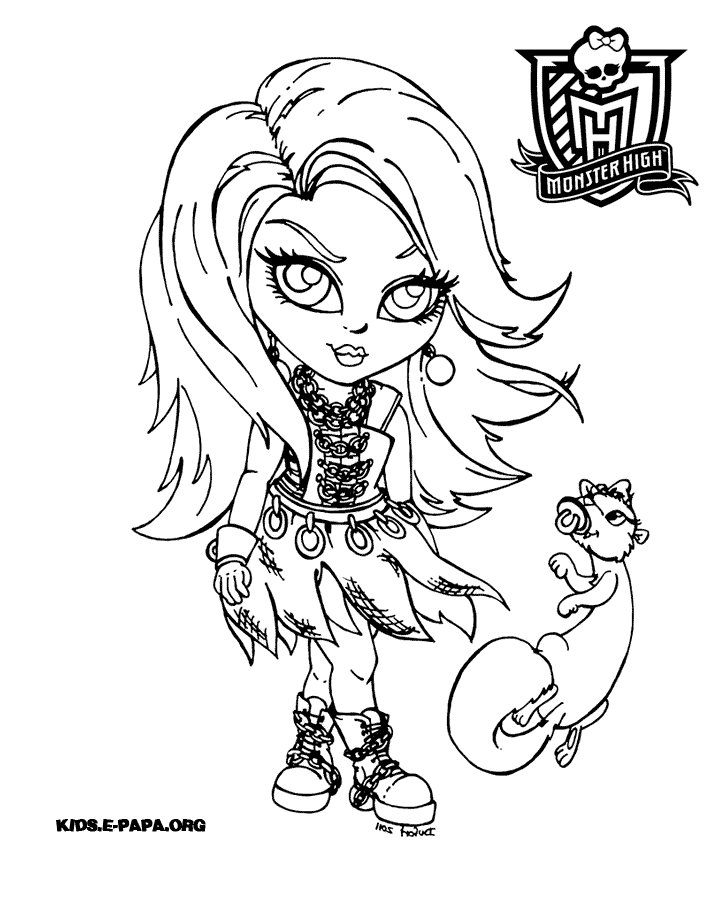 Coloriage De Monster High Catty Noir | Zafia pour Coloriage Monster High Catty Noir