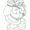 Coloriage Du Père Noël Avec Sac Plein De Cadeaux destiné Coloriage De Père Noel Gratuit A Imprimer