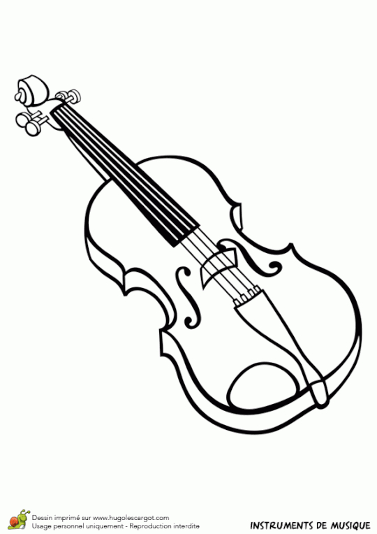 Coloriage D'Un Instrument De Musique, Le Violon destiné Image Instrument De Musique À Imprimer