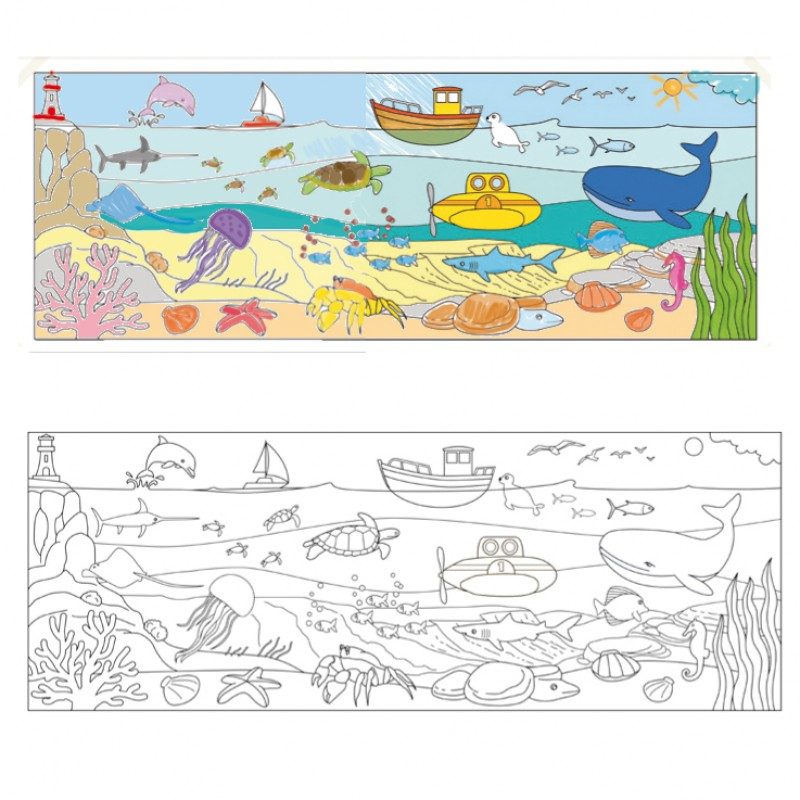 Coloriage D&amp;#039;Une Fresque Géante Sur La Mer destiné Coloriage Sur La Mer À Imprimer
