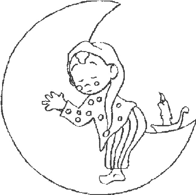 Coloriage Enfant Dort Sur La Lune Dessin Gratuit À Imprimer avec La Lune Coloriage