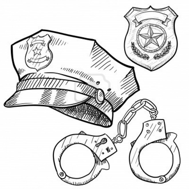 Coloriage Equipement De Policier Dessin Gratuit À Imprimer dedans Badge De Police A Imprimer