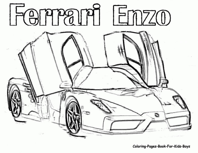 Coloriage Ferrari Enzo Dessin Gratuit À Imprimer avec Ferrari A Colorier