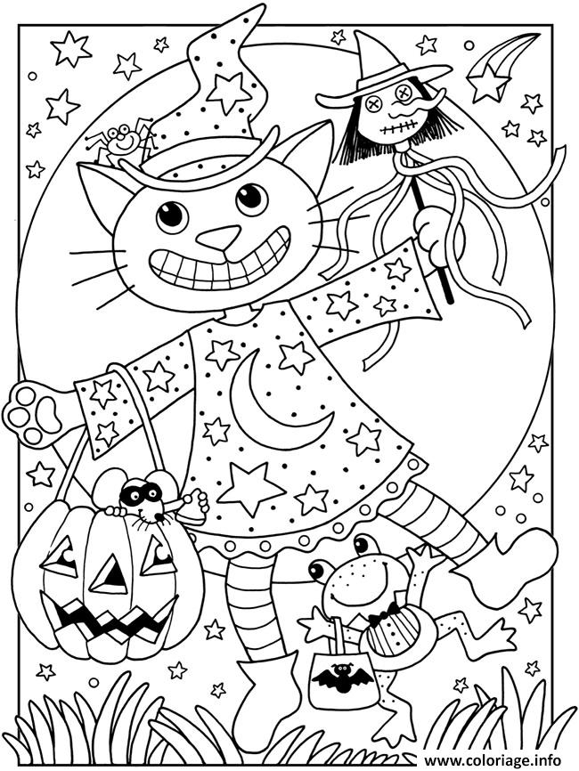 Coloriage Halloween Facile Chat Citrouille Dessin destiné Dessin Halloween Citrouille A Imprimer Gratuit