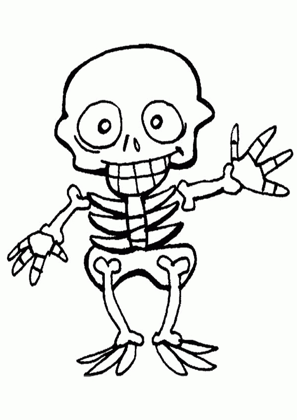 Coloriage Halloween Squelette 2 Sur Hugolescargot dedans Dessin D Halloween Facile A Dessiner