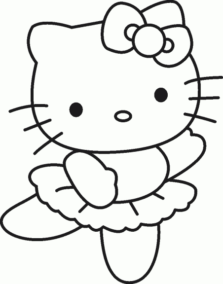 Coloriage Hello Kitty Danseuse À Imprimer avec Dessin Animé De Hello Kitty En Français