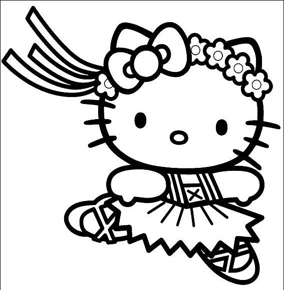 Coloriage Hello Kitty Danseuse Classique En Ligne dedans Coloriage Hello Kitty Princesse A Imprimer Gratuit