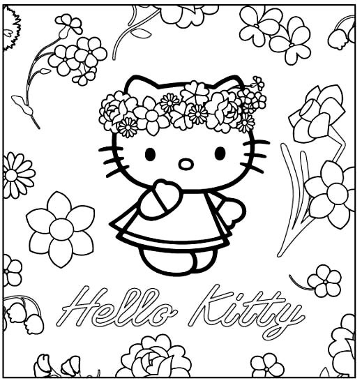 Coloriage Hello Kitty Princesse Et Les Fleurs Dessin avec Coloriage Hello Kitty Princesse A Imprimer Gratuit