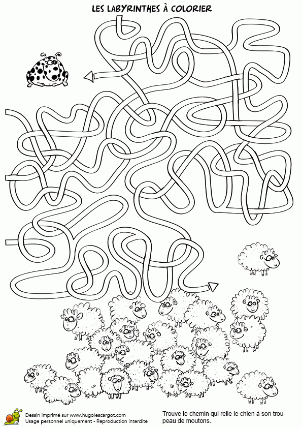 Coloriage Labyrinthe Du Chien De Berger Sur Hugolescargot avec Labyrinthes À Imprimer