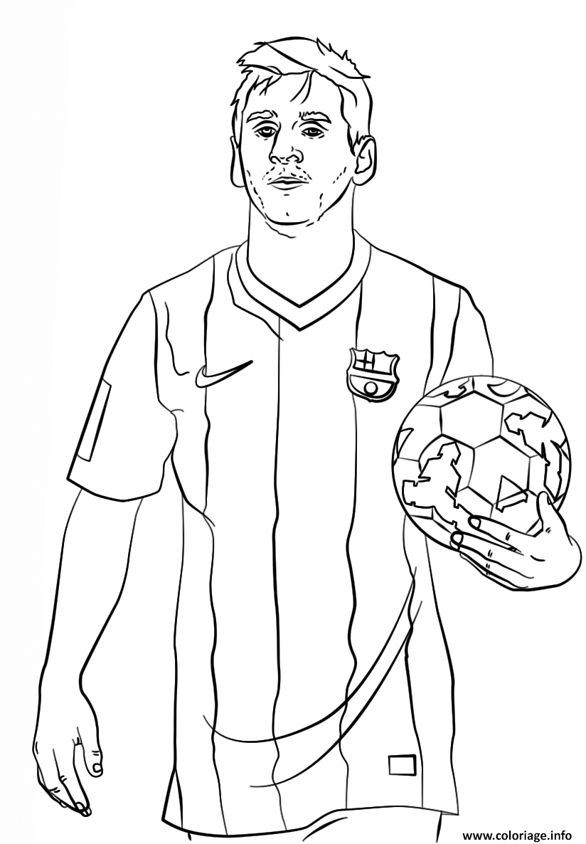 Coloriage Lionel Messi Foot Football Dessin Foot À Imprimer dedans Coloriage À Imprimer Foot
