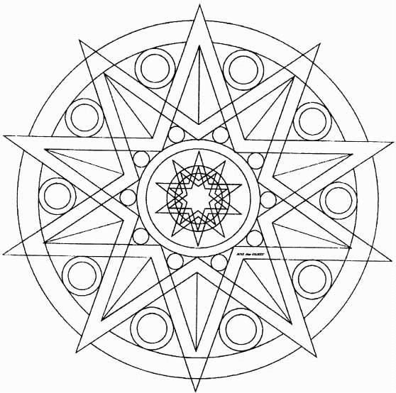 Coloriage Mandala Étoile Géométrique tout Coloriage En Ligne Mandala