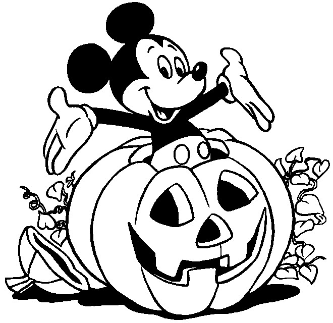 Coloriage Mickey Mouse Dans La Citrouille D'Halloween tout Coloriage Halloween Gratuit A Imprimer
