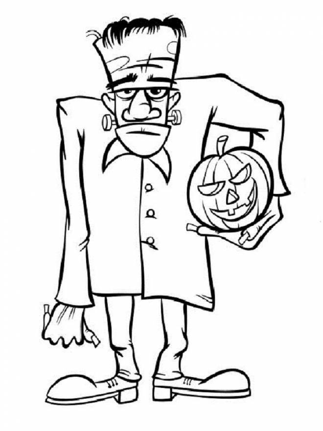 Coloriage Monstres Frankenstein D'Halloween Dessin Gratuit encequiconcerne Coloriage Halloween Gratuit A Imprimer
