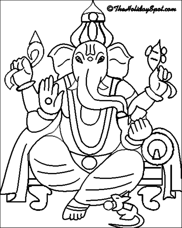 Coloriage Mythologie Hindou: Ganesh #96851 (Dieux Et tout Dessin Hindou