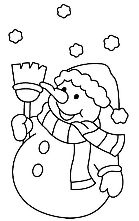 Coloriage - Noël : Bonhomme De Neige 06 - 10 Doigts à Dessin Bonhomme De Neige A Imprimer