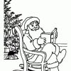 Coloriage Père Noël Et Lecture concernant Coloriage De Père Noel Gratuit A Imprimer