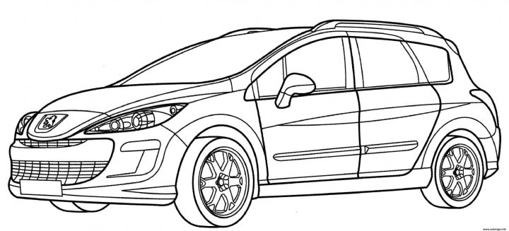 Coloriage Peugeot 308 Sw Dessin Voiture À Imprimer encequiconcerne Coloriage Vehicule