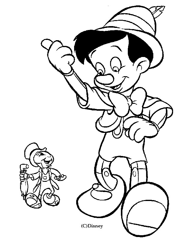 Coloriage Pinocchio Marche Avec Jiminy Dessin Gratuit À destiné Image A Colorier Gratuit A Imprimer