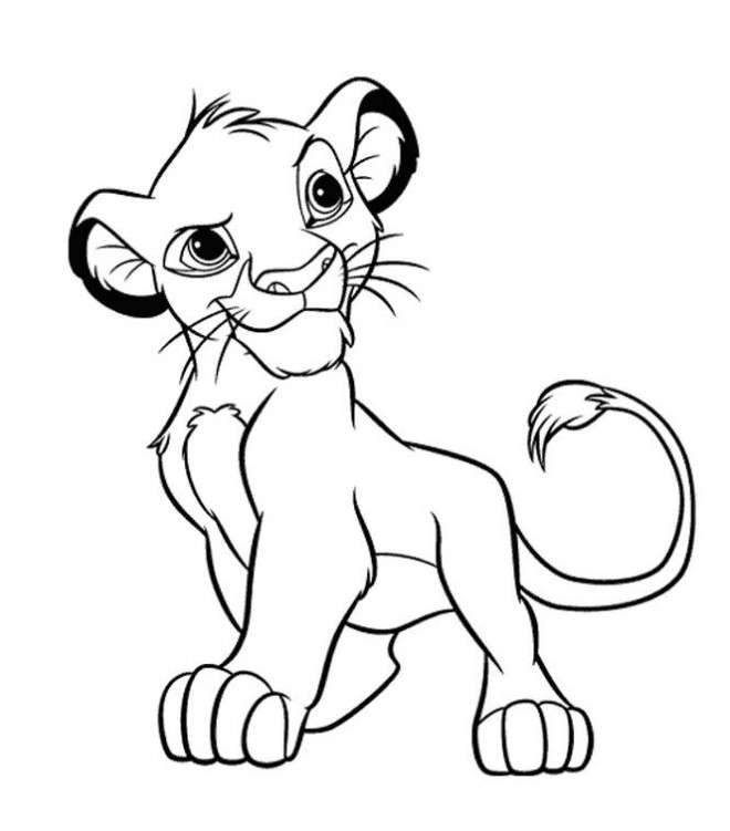 Coloriage Simba En Ligne Dessin Gratuit À Imprimer avec Lion Facile A Dessiner