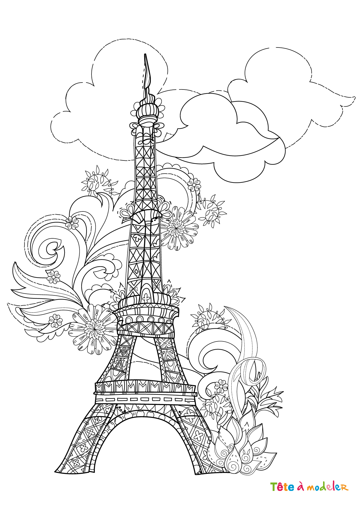 Coloriage Tour Eiffel #06 - Un Dessin À Imprimer De Tête À tout Anagrammes À Imprimer