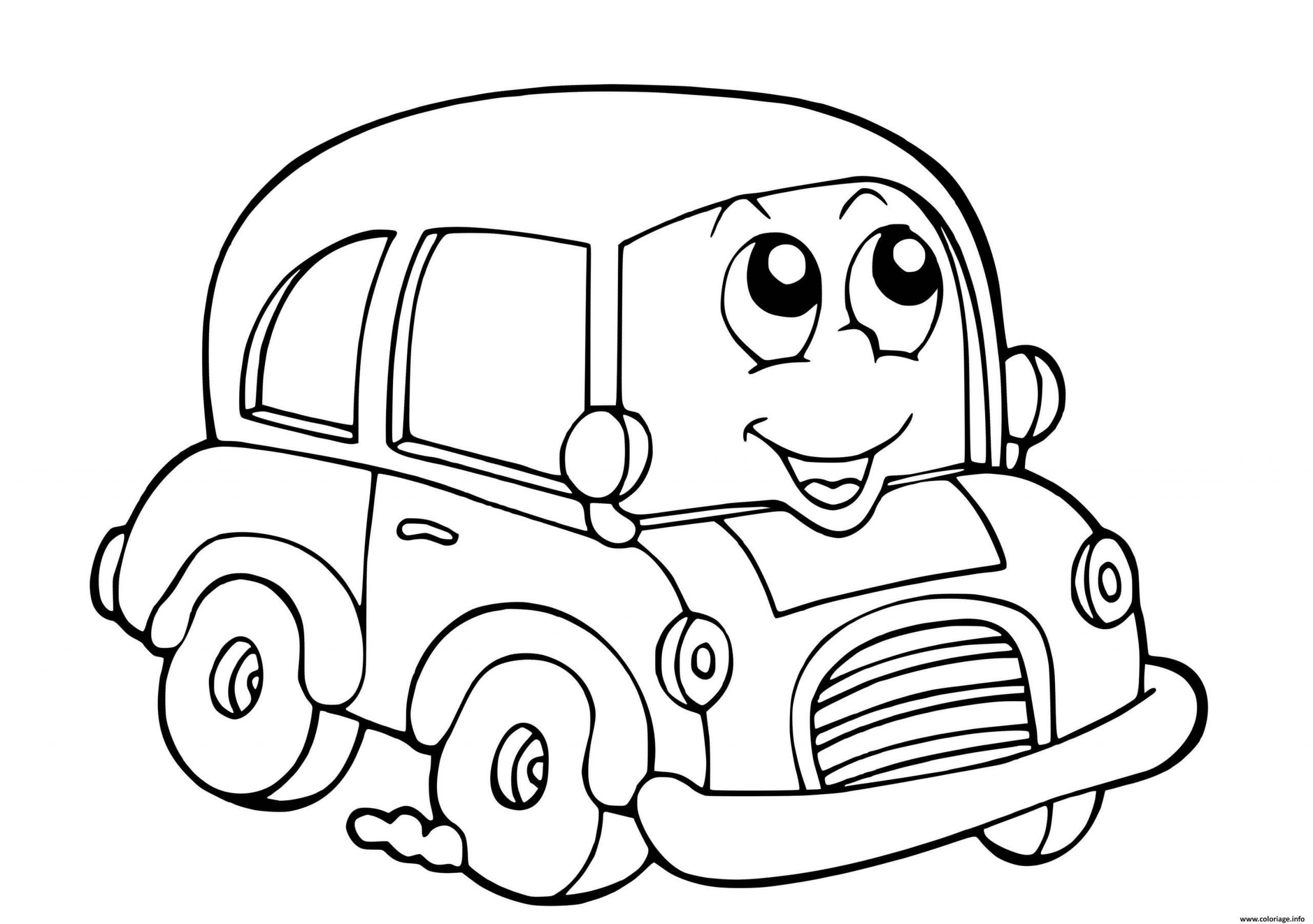 Coloriage Voiture Facile Maternelle Dessin Voiture De concernant Coloriage Vehicule