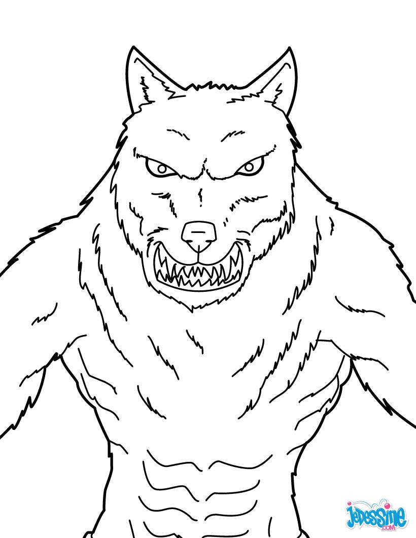 Coloriage204: Coloriage De Loup Garou destiné Masque Loup A Colorier