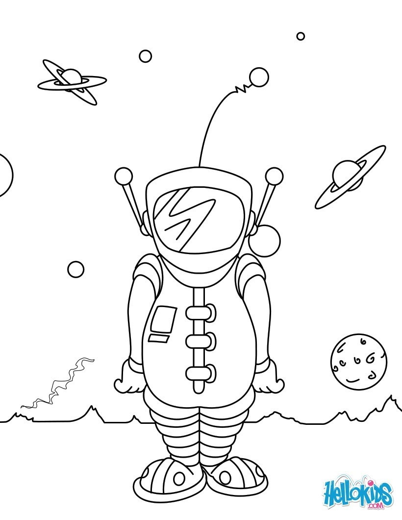 Coloriages Astronaute - Fr.hellokids pour Coloriage Astronaute