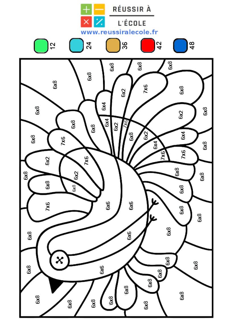 Coloriages Magiques Multiplication | 16 Dessins Gratuits destiné Coloriage Magique 6 Ans