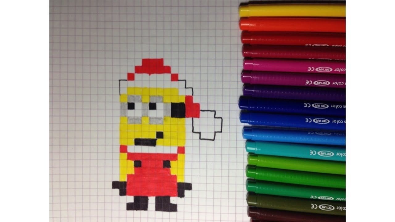 Comment Dessiner Un Minion Père Noël Pixel Art concernant Dessin Pixel Noel