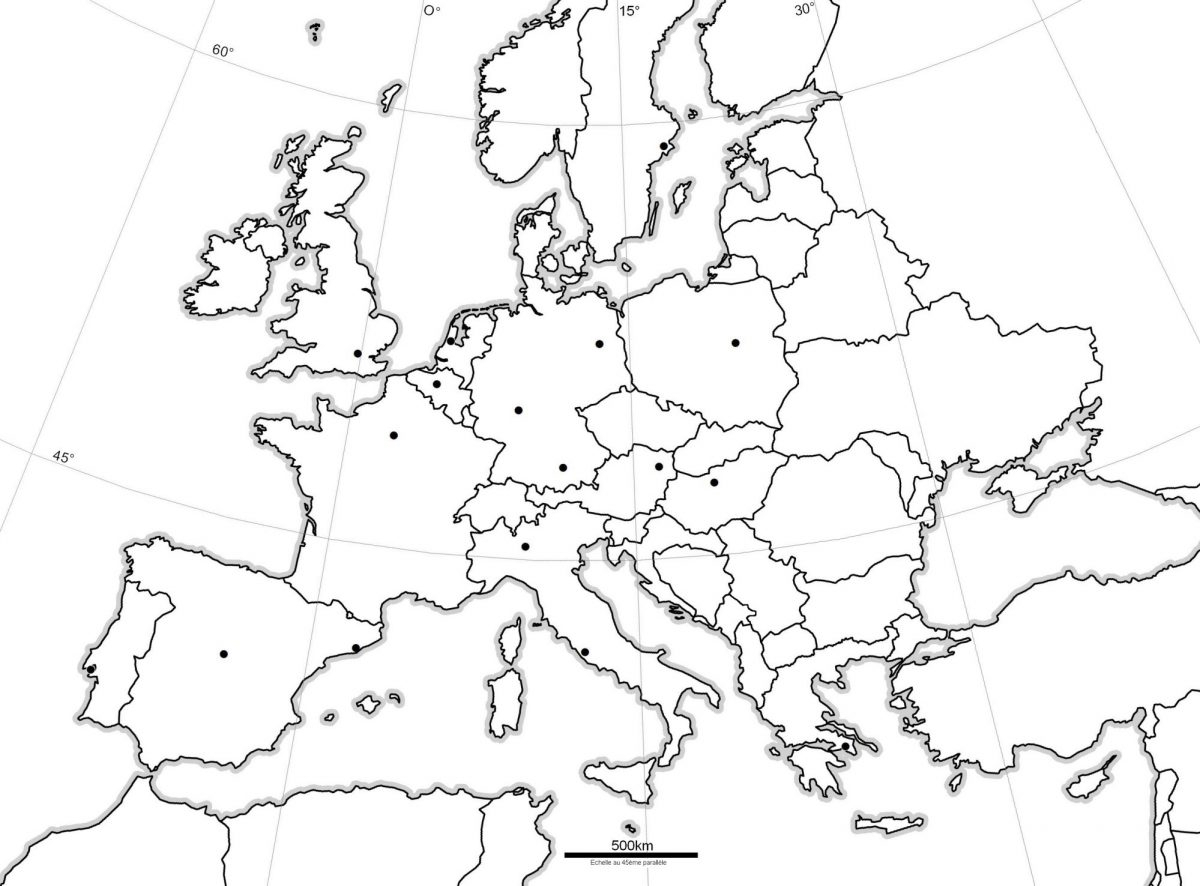 Compléter La Carte De L'Europe Dans Le Monde Au Xviiie avec Carte Europe Vierge À Compléter En Ligne