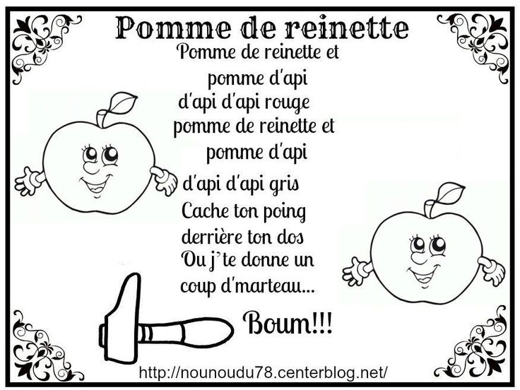 Comptine | Comptines, Comptine Pomme De Reinette, Comptine dedans Chanson Pomme