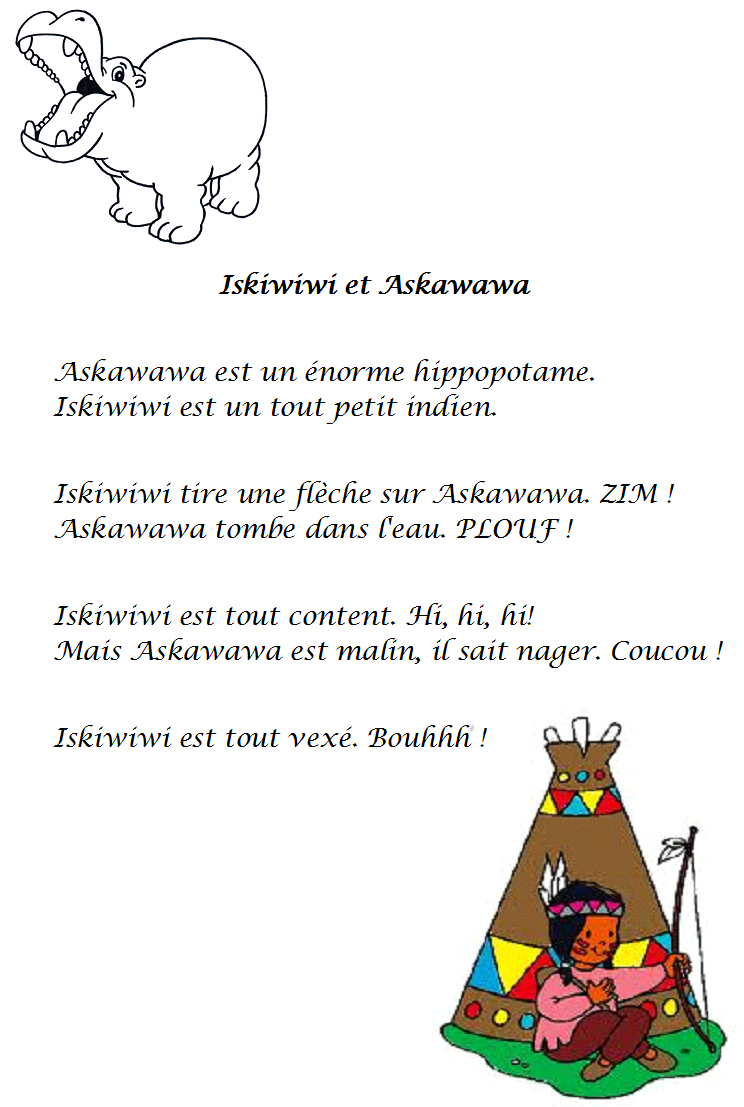 Comptine Hiskiwiwi Et Haskawawa - Paroles Illusrées avec Un Petit Indien Nagawika Paroles
