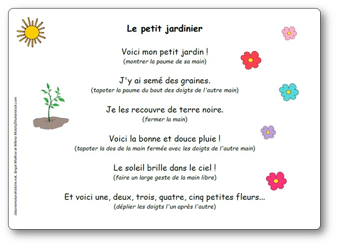 Comptine Le Petit Jardinier - Paroles Illustrées De La dedans Jeux De Paroles