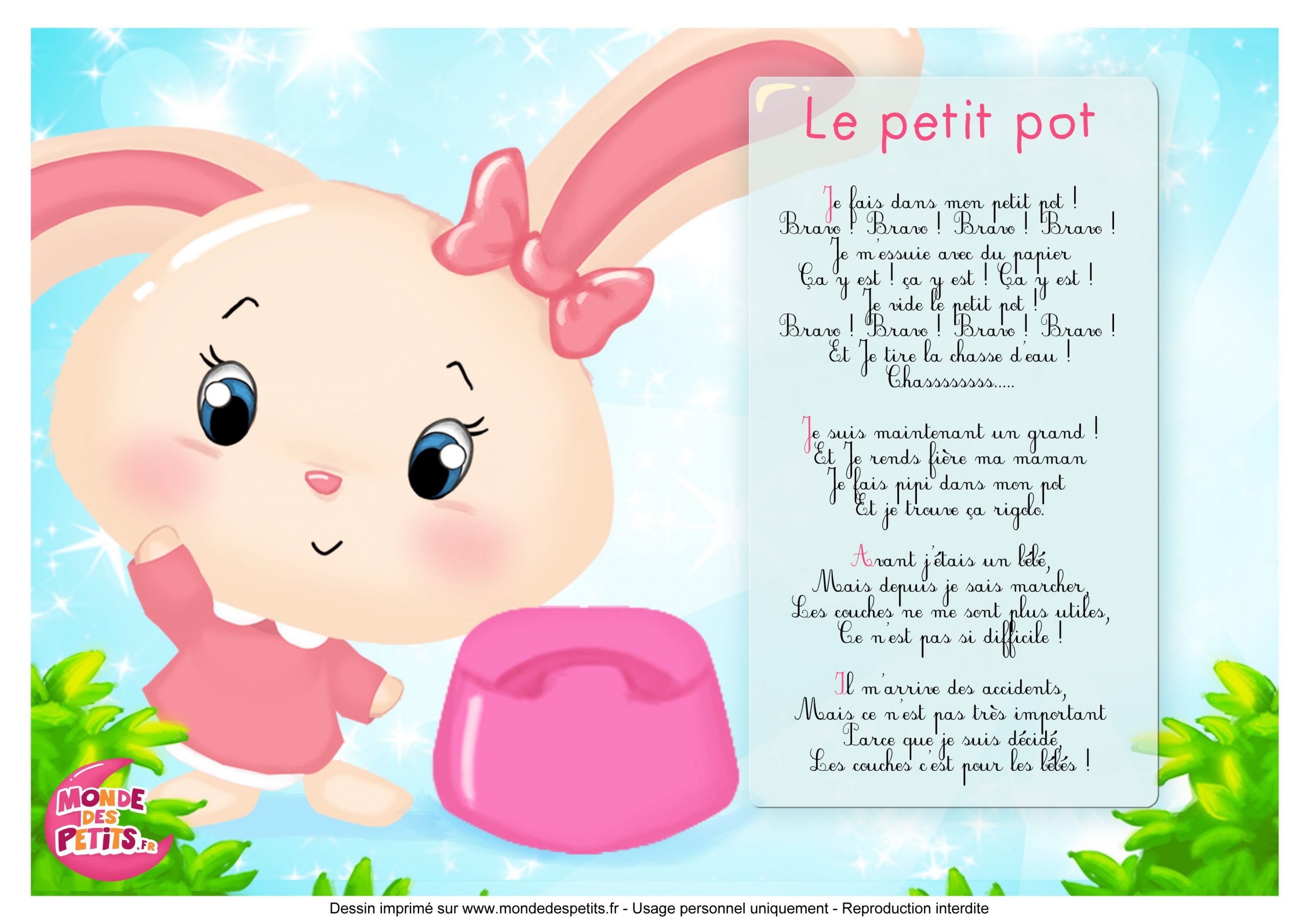Comptine Petit Pot | Comptines, Chanson Enfantine destiné Un Petit Lapin Chanson