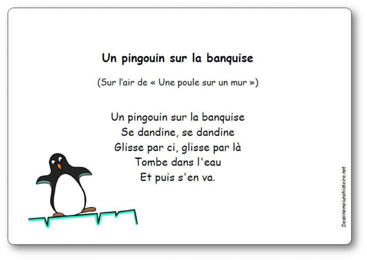 Comptine Un Pingouin Sur La Banquise - Paroles Illustrées intérieur Chanson Le Pingouin