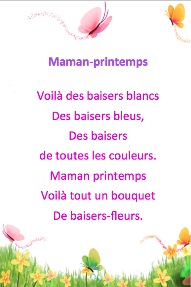 Comptines Maternelle | Citation Fête Des Mères, Citation intérieur Comptine Fête Des Mères Maternelle