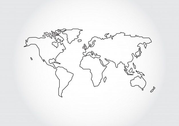 Contour De Carte Du Monde Isolé Sur Fond Blanc | World Map encequiconcerne Carte Du Monde En Noir Et Blanc À Imprimer