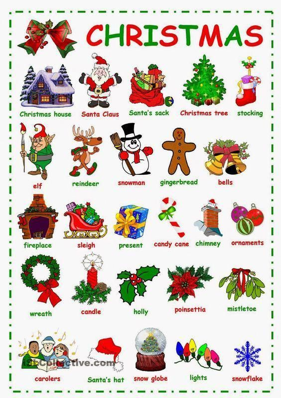 #Coursanglais | Christmas Worksheets, English Christmas pour Vocabulaire Anglais De Noel