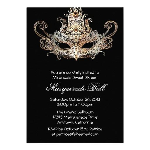Custom Sweet Sixteen Masquerade Ball Invitations | Bal encequiconcerne Invitation Bal Masqué