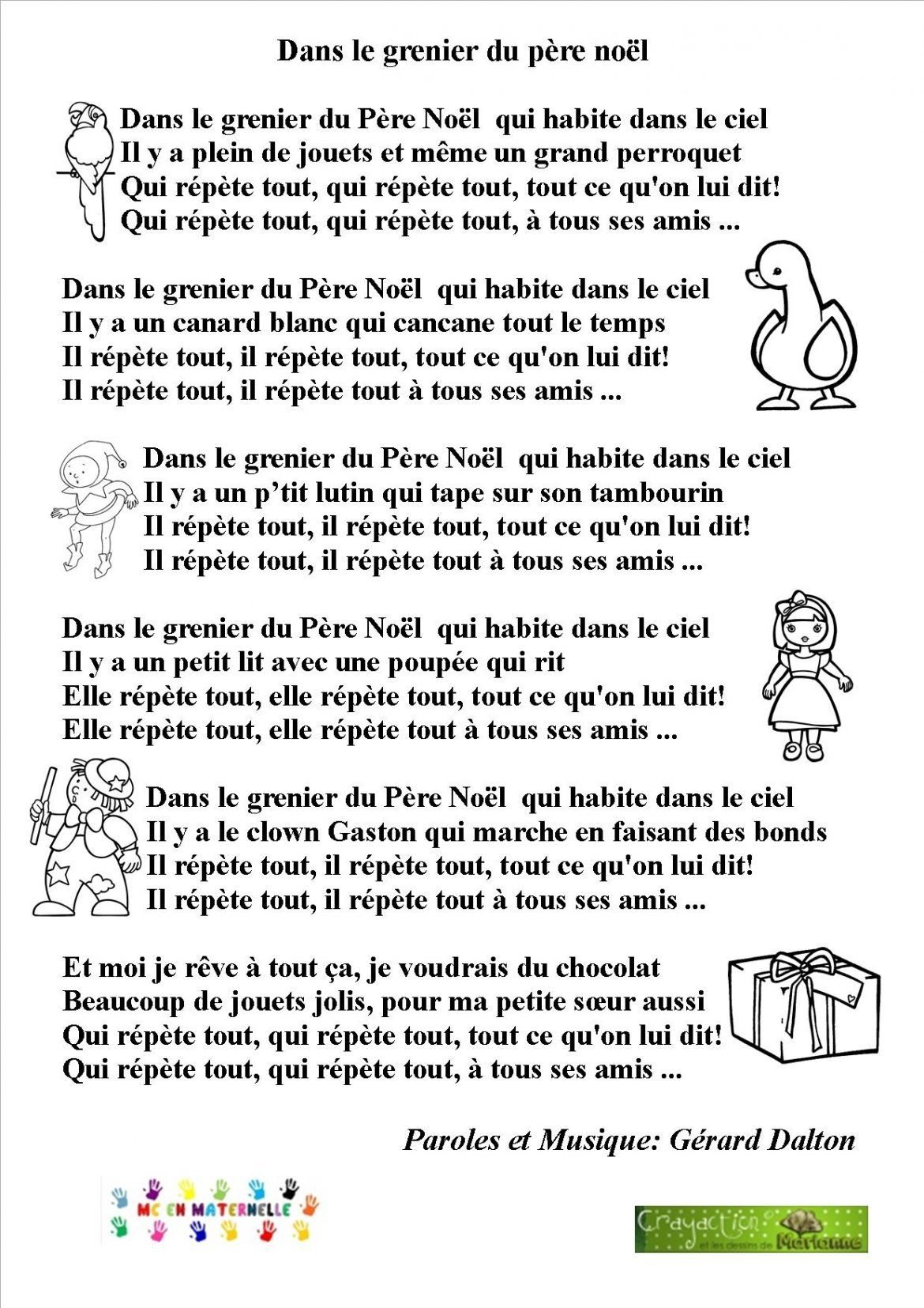 Dans-Le-Grenier-Du-Pere-Noel | Chanson Noel Maternelle concernant Comptine Pere Noel
