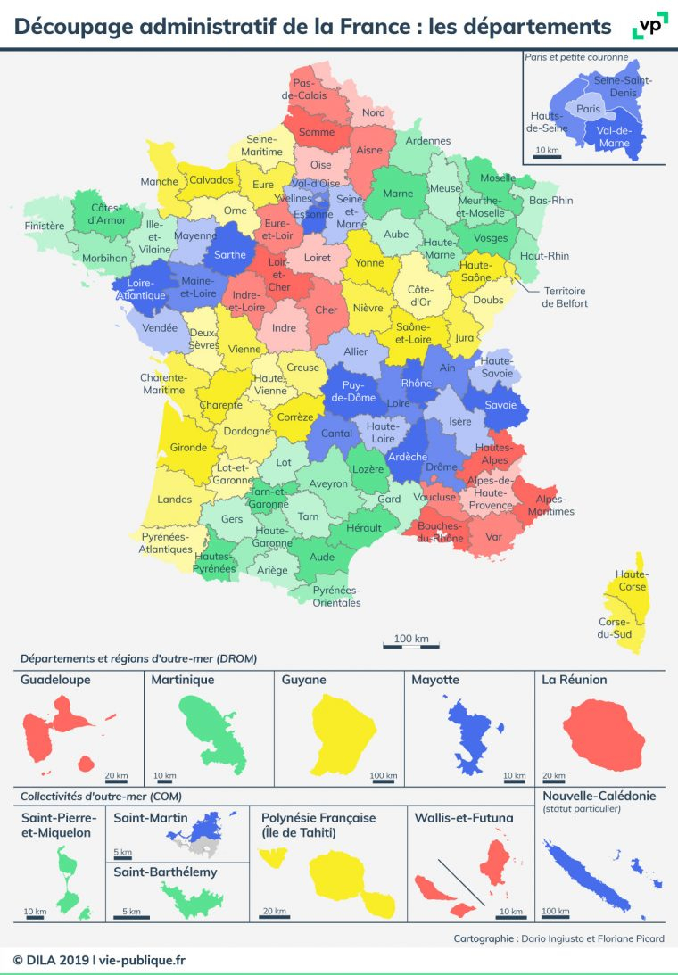 Découpage Administratif De La France : Les Départements tout Decoupage Region France