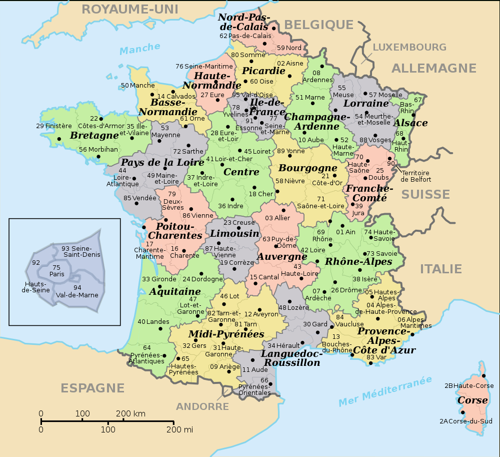 Départements De France | Arts Et Voyages intérieur Carte France Avec Departement