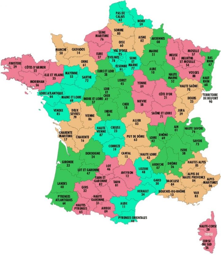 Départements De France • Voyages - Cartes concernant Carte Region ...