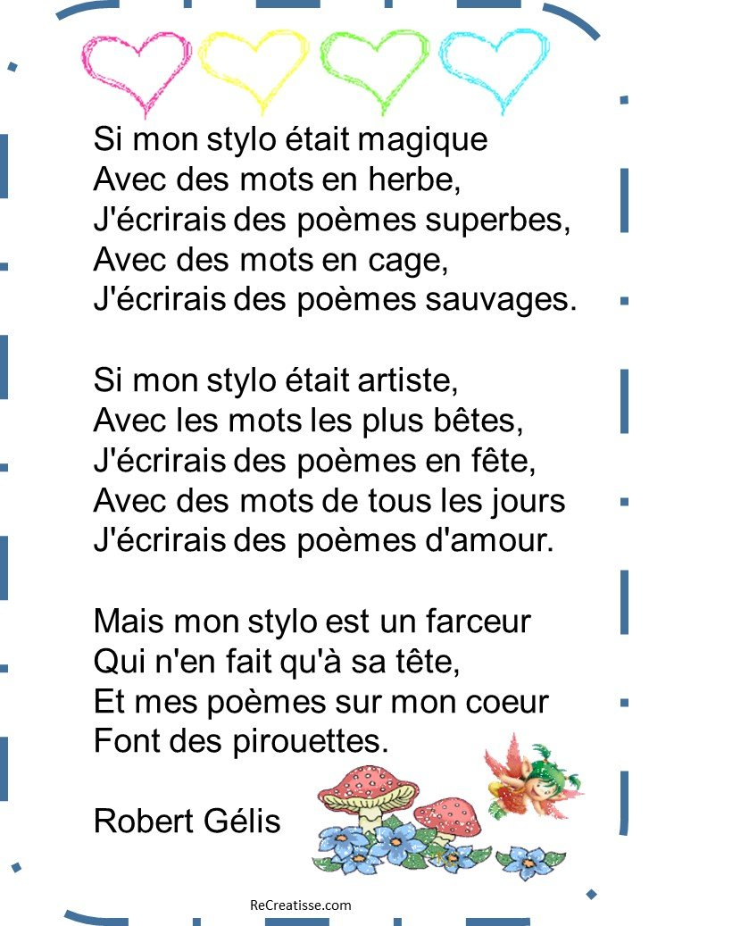 Des Poesies Pour La Rentree ! Thèmes : L'École - Les pour Poésie Été Ce1